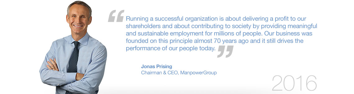 ManpowerGroup's CEO Jonas Prising on Sustainability